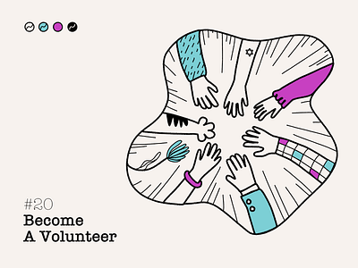 #20 - BECOME A VOLUNTEER affinity designer cat hands illustration line art meditation ngnvuan ojas oneness teamwork vietnam visual design volunteer yoga