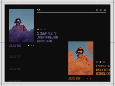 C.P. Company brand concept desktop fashion font grid interface layout product typography ui uiux web webdesign website design