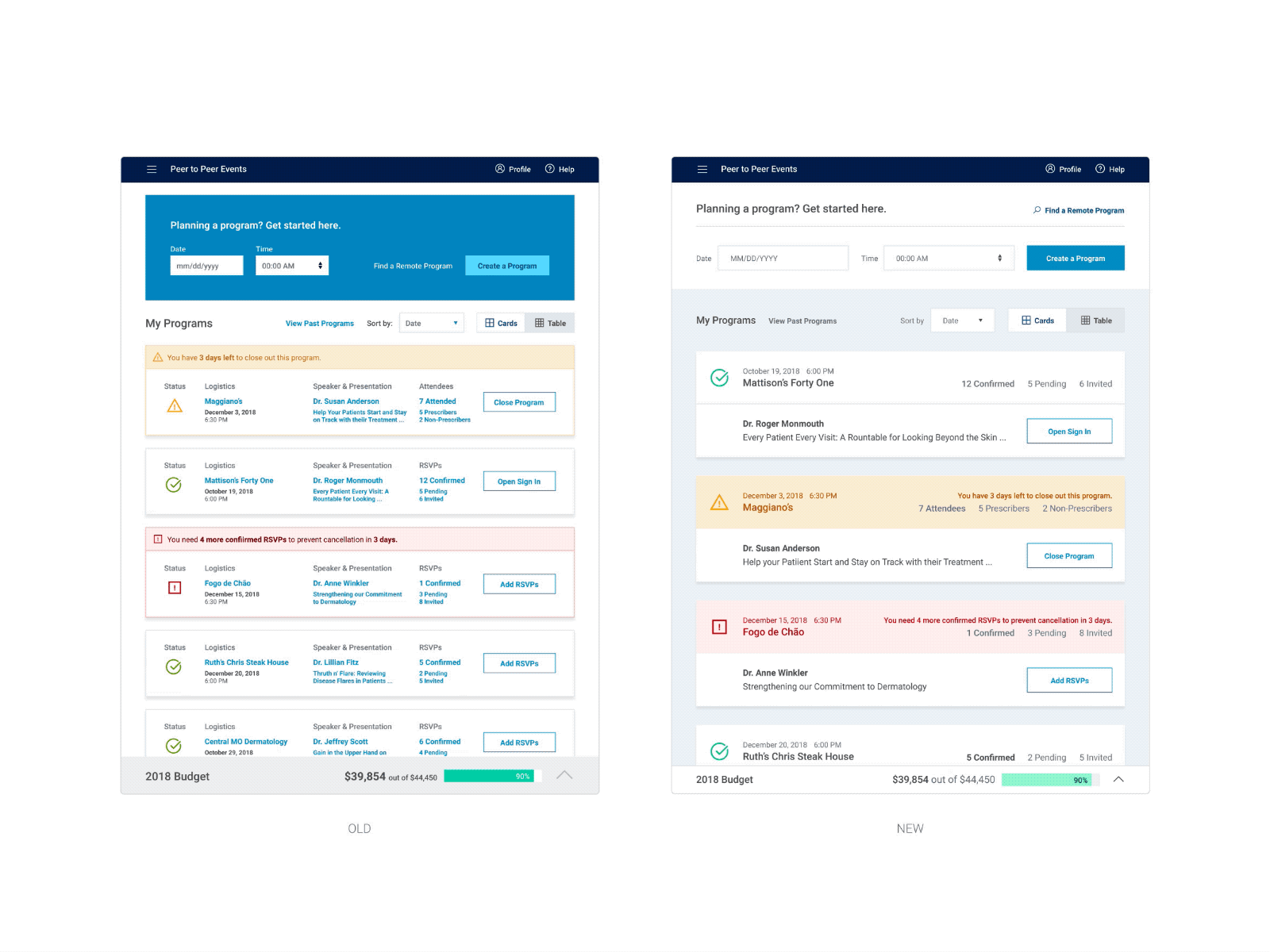 Cards List Animation app ui ux