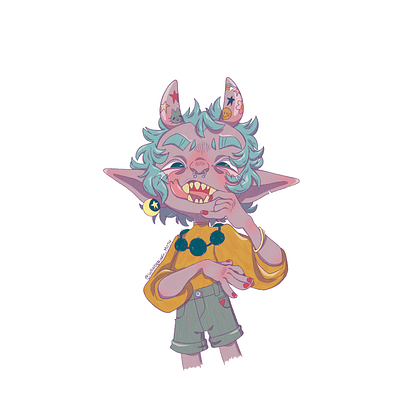 fashion demon demon demon girl drawing fashion illustration oni procreate