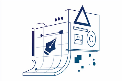 Design and Architecture architecture design flat illustration line logo plan tools ui vector