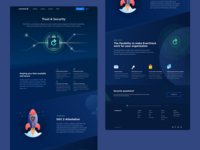 EverCheck Security Page dark design evercheck icons illustration lock modern website design rocket secure security stripe ux website design