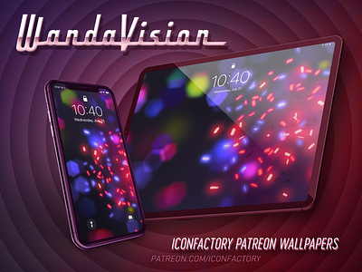 WandaVision Wallpaper avengers homescreen iconfactory ios lockscreen marvel maximoff patreon superhero television vision wallpaper wanda wandavision