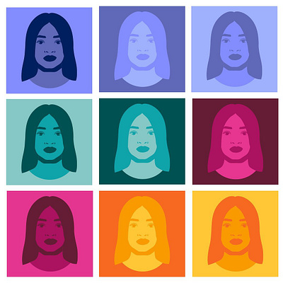 Colour scheme | Modular Illustration character colour faces girl illustration modular palette pegasystems portrait woman