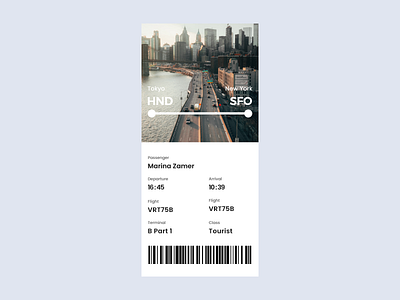 Daily UI 024 - Boarding Pass adobe xd adobexd boarding pass clean daily daily 100 challenge daily ui daily ui 024 dailyui dailyuichallenge design new york planes tokyo ui ui design uidesign uiux ux