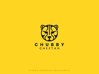 Chubby Chitah animal app app logo big cat branding cheetah creative cute design designergadhvi flat illustrator logo logo design logomark marketing minimal minimalist yellow