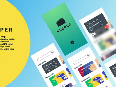 Digital Wallet Holder app design illustration minimal ui