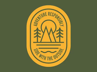 Between Every Two Pines... adventure badge illustration line art badge logo mountain badge outdoor badge outdoor logo outdoors patch retro retro logo wilderness