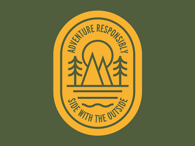 Between Every Two Pines... adventure badge illustration line art badge logo mountain badge outdoor badge outdoor logo outdoors patch retro retro logo wilderness