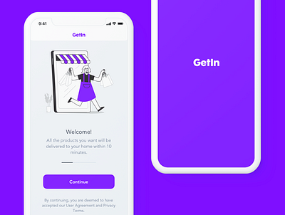 Welcome - Food Delivery & SuperMarket App UI Kit delivery delivery app delivery app design food app food delivery market app market app design sketch supermarket app supermarket sketch ui kit