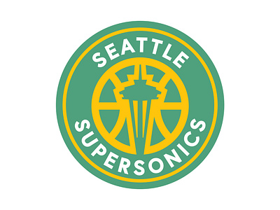 Seattle Supersonics Logo Proposal basketball branding design icon logo minimal net seattle sonics seattle sports seattle supersonics sonics spaceneedle supersonics vector