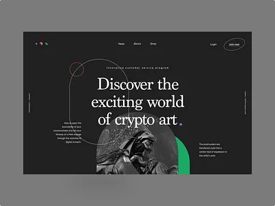 Crypto Art Website cryptocurrency defi digital art nft web3 website design