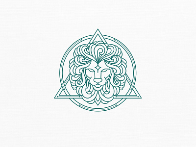 Line Lion animallogo circular logo elegant illustration lineart linework lion head lion logo logo pyramid