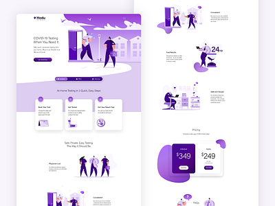 COVID Testing Website Homepage covid testing covid19 homepage illustration landing page medical minimal modern ui web design website website design