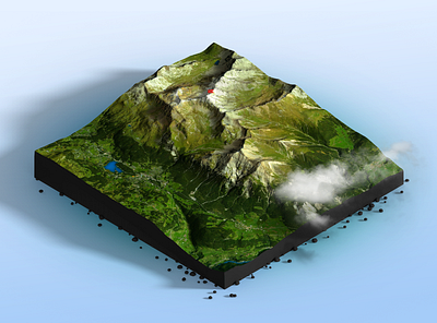 Alps - Photoshop 3D Map Render 3d 3d map generator clouds gravel heightmap map photoshop rubble