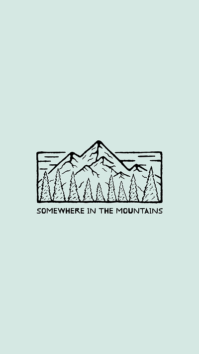 Somewhere in the Mountains badge design illustration illustrator minimal mountains procreate simple vector