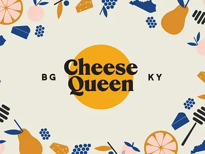 Honorable Mention: Cheese Queen branding design flat graphic design illustration illustrator logo minimal typography vector