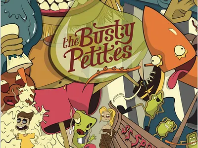The Busty Petites branding branding and identity cartoon character design graphic design handlettering identity design illustration logo logo design poster design