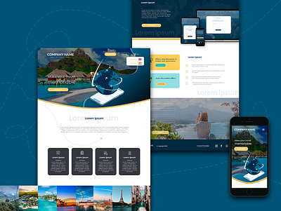 Landing Page - CRM Travels design illustration technology ui web