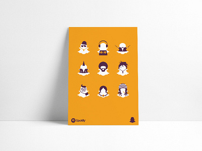 Poster for Spotify branding good knife studio graphic design illustration ilustration music music art orange poster poster art poster design print prints shapchat spotify vector