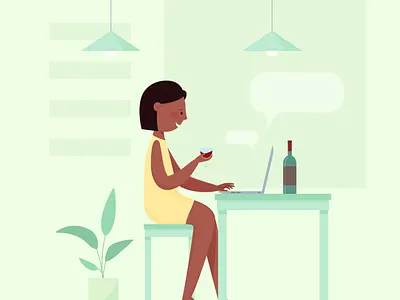 Online date adobe illustrator date flat illustration online vector wine