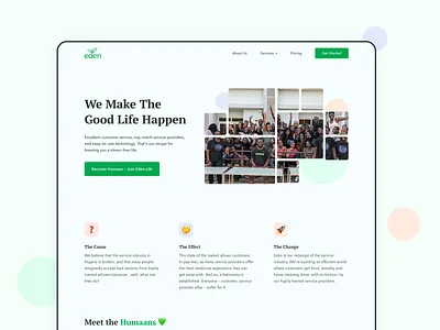 About | Eden Life homepage landing page product design ui ui design uiux user interface ux web web design website ui ux design