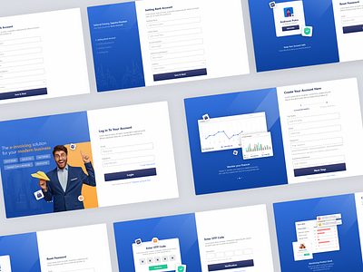 Finance - Login/Register/OTP Page blue design forgot password login login page ui uidesign user interface web website