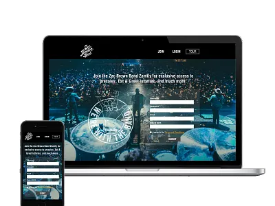 Zac Brown Band Splash Page entertainment livenation mockups music ui ux visual design