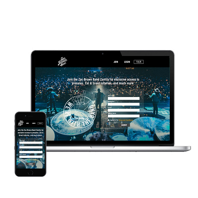 Zac Brown Band Splash Page entertainment livenation mockups music ui ux visual design