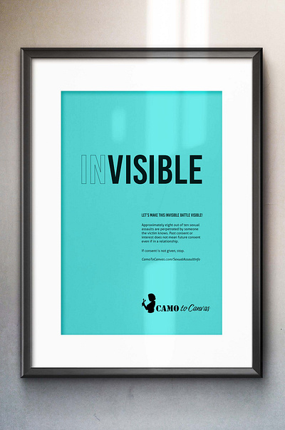 Invisible Poster design indesign minimalist psa sexual assault awareness