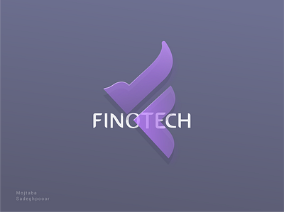 finotech bird branding design logo sign typography violet