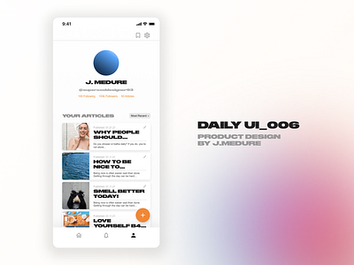 100 Days of UI - 006 - User Profile 100daysofui blog dailyui design profile ui