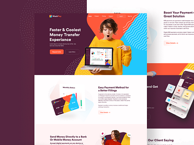 Online Payment Landing Page agency business financial fintech fund insurance invest loan money money transfer payment trade transfer ui uidesign ux web website website design