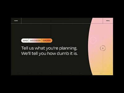 Bad Decision Gauge after effects animation interaction interactiondesign mental health productdesign scroll scroll animation ui uiux ux uxdesign web web animation webdesign xd