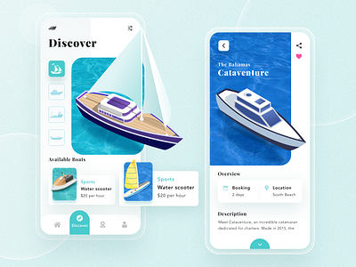 RentBoat App Exploration 3d app design art boat booking dashboad design exploration illustration minimal phone product services travel trending typography ui ux vector yatch