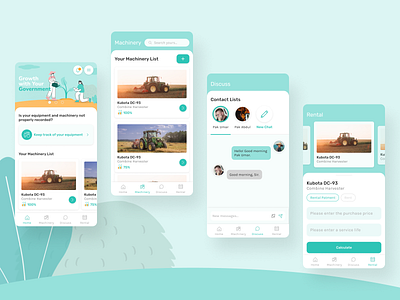 Agricultural Machinery Management agricultural agriculture apps equipment machinery management mobile app product design tools ui ux