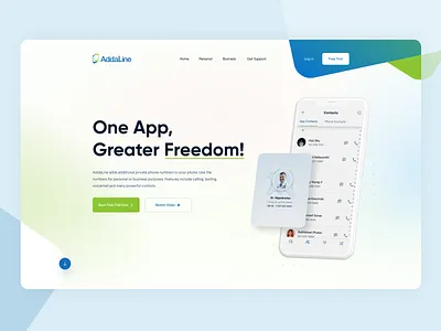#Concept - Hero Header addaline concept hero header landingpage mockup phone website