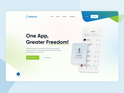 #Concept - Hero Header addaline concept hero header landingpage mockup phone website