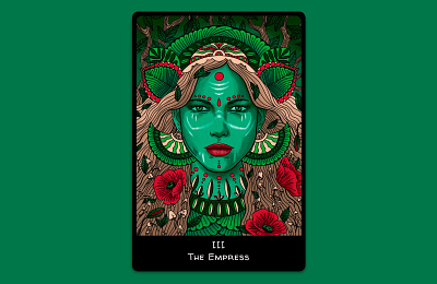 The Empress Tarot Card character design digital art digital illustration digitalart drawing empress girl girl illustration illustration nature procreateapp tarot tarot card