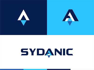 Sydanic Blue branding consulting design fly font geometric icon identity illustration letter logo logotype mark monogram rocket space spaceship symbol typo typography