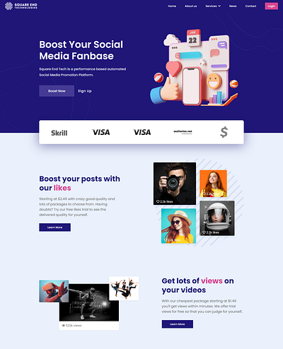 Social media promotion design landingpage socialmedia ui webdesign