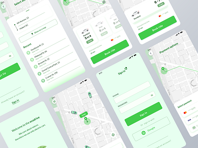 ecodrive - electric cars taxi card design design mobile mobile app mobile app design mobile design shot ui web