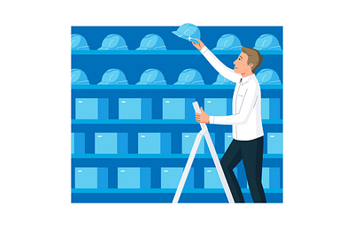 Purchases 2d art 2d character blue and white boxes business characterdesign company digitalart flatillustration graphicdesign illustration intranet office officeworker vector illustration vectorart вектор векторная иллюстрация