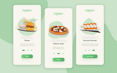 Food Delivery App | On boarding screens app art design graphic design illustrator ui ux vector web website