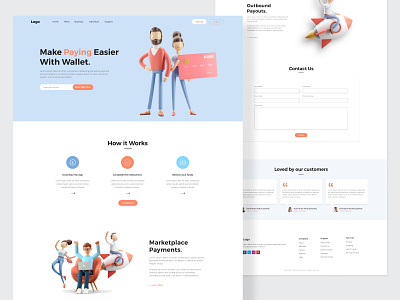 Payment System Landing Page 3d 3d illustration 3d illustrations blue card landing page cinema4d fintech landing page fintech website funny illustration funny website landing page landing page design mastercard payment gateway landing page payment method payment system pink visa card website design