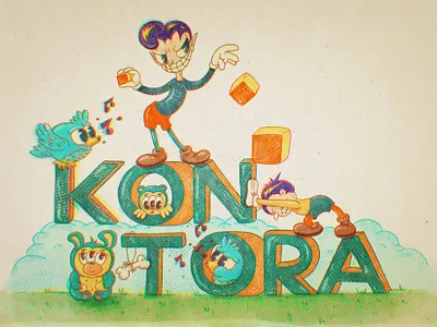Kontora logo illustration 1930s cartoon character character design characterdesign funny character halftone illustration illustration art lowbrowart procreate procreateapp rubber hose rubberhose