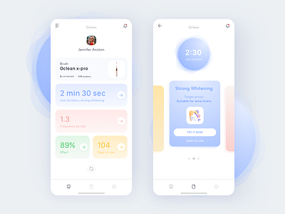 Oclean app concept app application beauty design flat medical app mobile mobile app oclean product design sketch tooth toothbrush ui ux ux design xiaomi