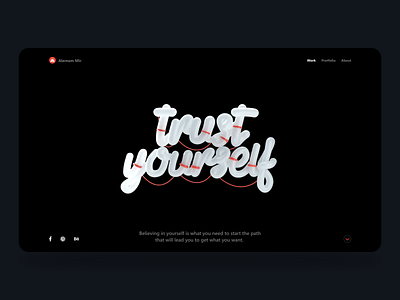 Trust Yourself Web UI 3d 3d art 3d design 3d illustrator design ui uiux ux design web ui