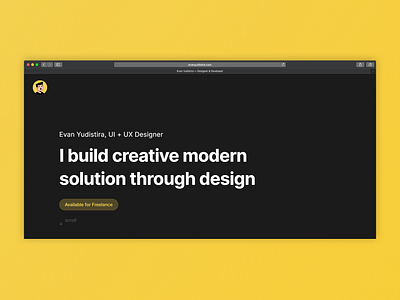Portfolio Personal Website — Evan Yudistira design freelance design freelance designer minimal personal website portfolio responsive ui uiuxdesign ux web website