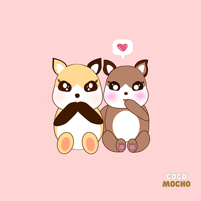 Puppy love - Coco Mocho Digital Art animals art artwork cartoon character digital illustration illustration kawaii